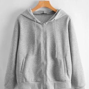 Gray Drawstring Hoodie